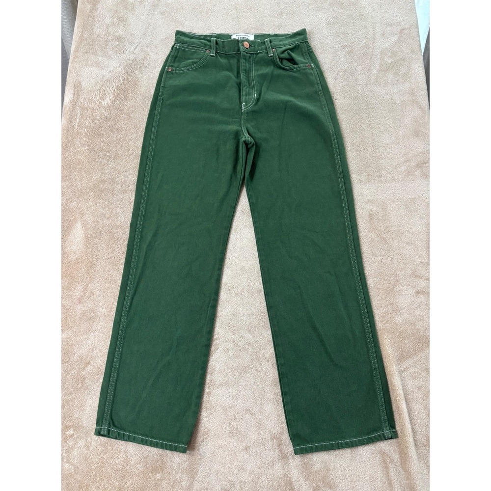 Reformation Cowboy High Rise Straight Jeans Green Emerald Womens‎ 27 Cotton EUC